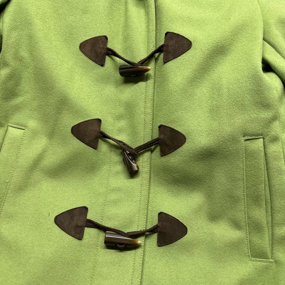 Gap Y2K Women’s size: medium. Green Wool Blend. Pea Coat. Full Zip up & Toggle - Picture 12 of 12